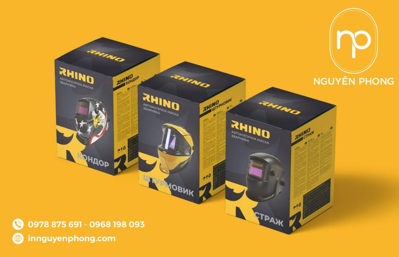 Mẫu hộp carton đựng mũ bảo hiểm 3 lớp 